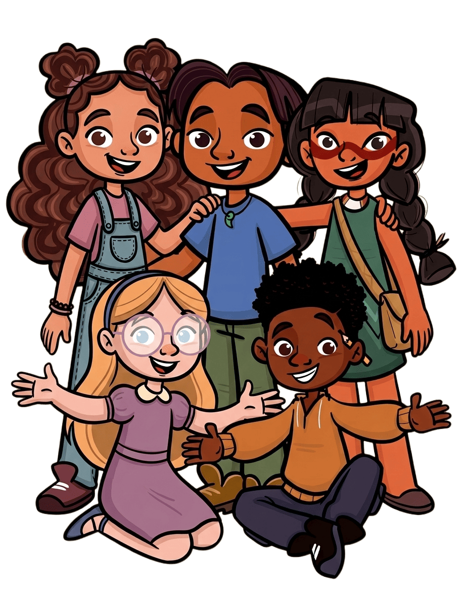 Grupo de crianças diversas